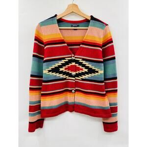 American Living Southwestern Striped Cardigan Sweater